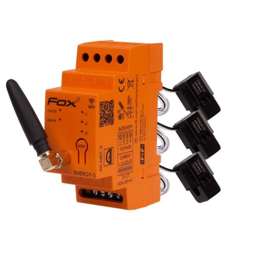 Monitor energii elektrycznej WI-FI 3F+N,FOX ENERGY 3, WI-MEF3 40A WI-MEF-3-40 F&F FOX