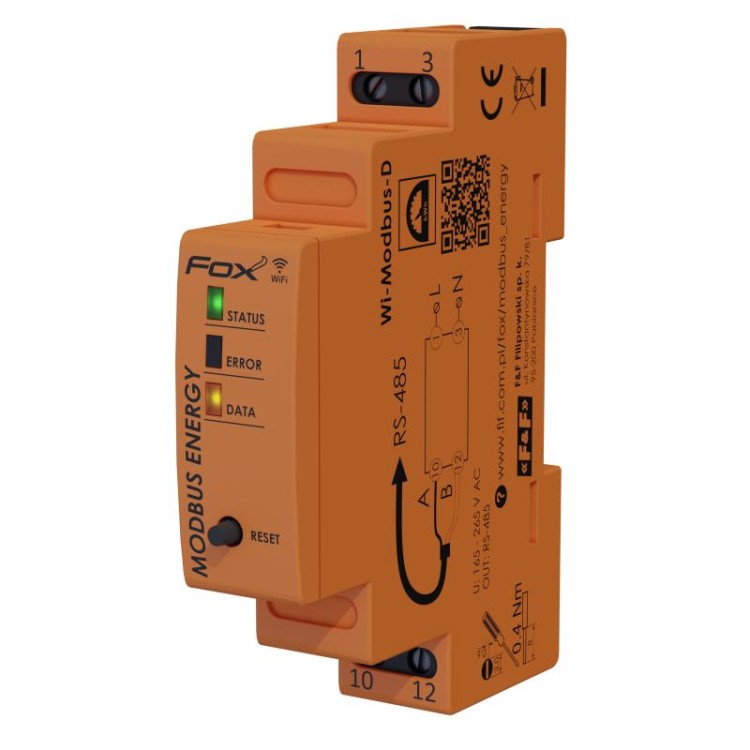Integrator liczników energii. MODBUS RTU WI-MODBUS-D F&F FOX