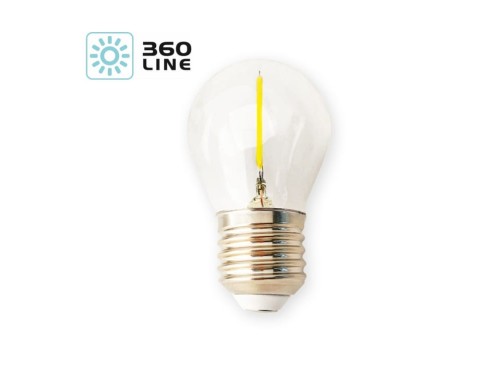 Żarówka dekoracyjna Filament LED FMB 1,3W E27 CB 360 Line KAFMBE271WCB Kobi 3000K dedykowana do girlandy girland ogrodowych ekonomiczna wewnętrzna i zewnętrzna mała kulka mini globe wymienna barwa ciepła ciepłobiała