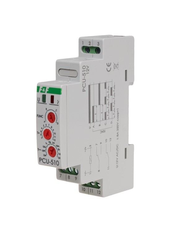 Przekaźnik czasowy, styki 2xNO/NC, 110V AC PCU-510-110V F&F