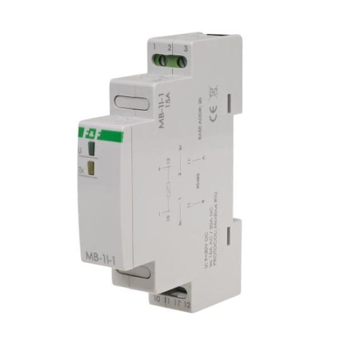 Przetwornik pomiaru natężenia prądu, jednofazowy, z wyjściem MODBUS RTU MAX-MB-1I-2-15A F&F