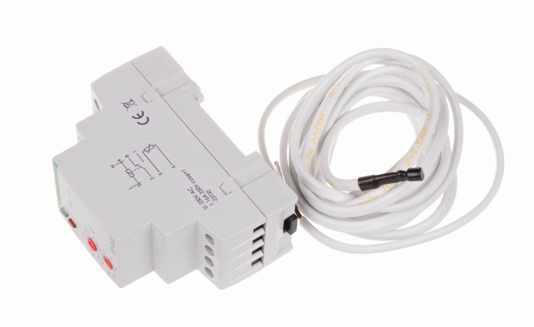 Regulator temperatury - zakres temperatur 30÷60°C - 24V montaż na szynie DIN, styk: 1NO/NC 230V AC RT-822-24V F&F