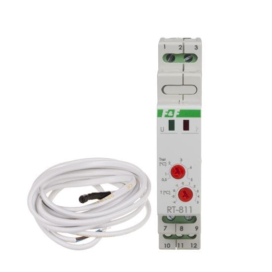 Regulator temperatury przeciw zamarzaniu zakres -4 do +5 st.C, I=16A, 1moduł RT-811 F&F
