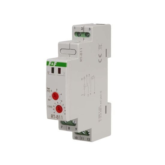 Regulator temperatury przeciw zamarzaniu zakres -4 do +5 st.C, I=16A, 1moduł RT-811 F&F