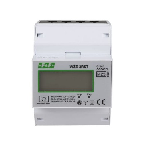 Trójfazowy licznik zużycia energii 80A, z funkcją RESET WZE-3RST F&F