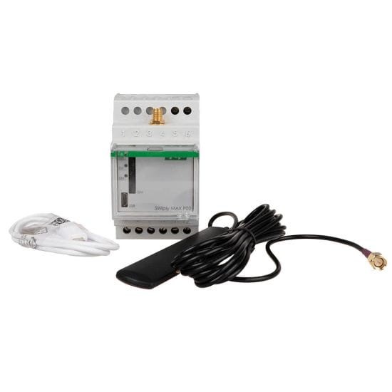 Przekaźnik zdalnego sterowania GSM (CLIP); 2xWY, 2xWE; sterowanie bramą; 12V; 2NO/NC; montaż na szynie DIN SIMplyMAX-P02-12V F&F