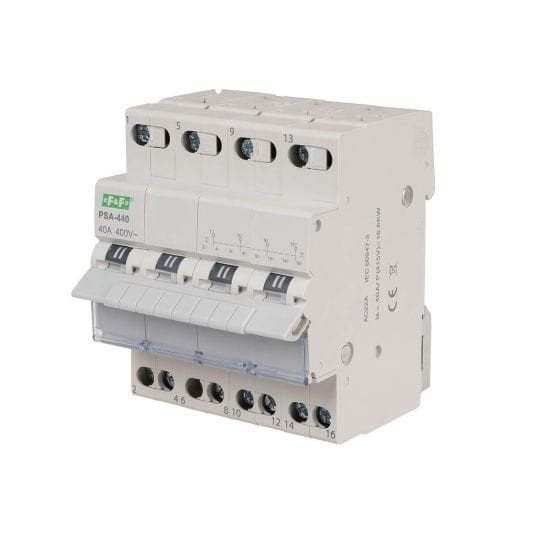 4-biegunowy, przełącznik instalacyjny sieć-agregat 40A PSA-440 F&F