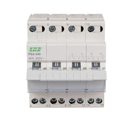 4-biegunowy, przełącznik instalacyjny sieć-agregat 40A PSA-440 F&F