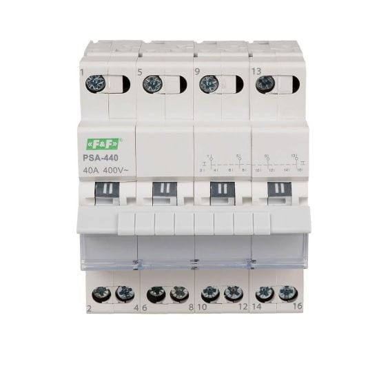 4-biegunowy, przełącznik instalacyjny sieć-agregat 40A PSA-440 F&F