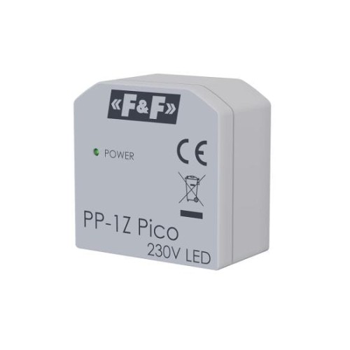 Miniaturowy przekaźnik elektromagnetyczny, 1Z 16A, montaż podtynkowy, U=100-265V AC, styk:1Z 16A (120A/20ms) PP-1Z-LED-Pico F&F