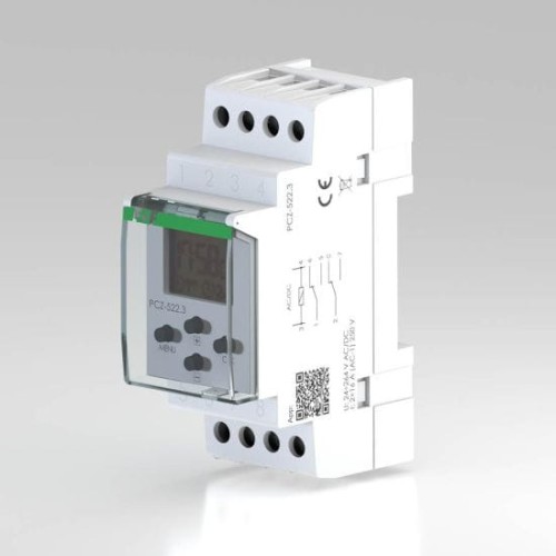 Zegar sterujący programowalny, tygodniowy, 2 kanałowy - programowalny przez NFC PCZ-522 F&F