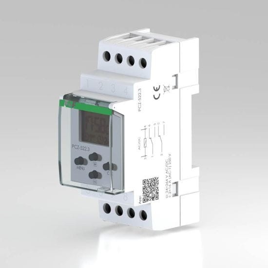 Zegar sterujący programowalny, tygodniowy, 2 kanałowy - programowalny przez NFC PCZ-522 F&F