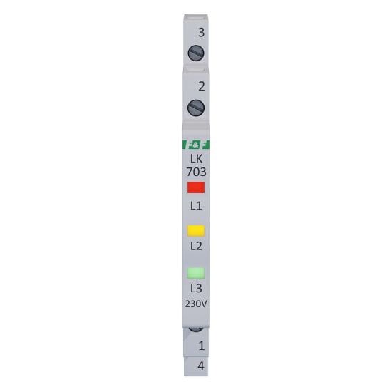 Lampka kontrolna zasilania 1/3S 3xLED CZERWONA/ŻÓŁTA/ZIELONA LK-703K F&F