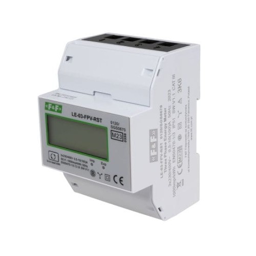 Trójfazowy licznik zużycia energii 100A, MID, dwukierunkowy z funkcją RESET LE-03-FPV-RST F&F