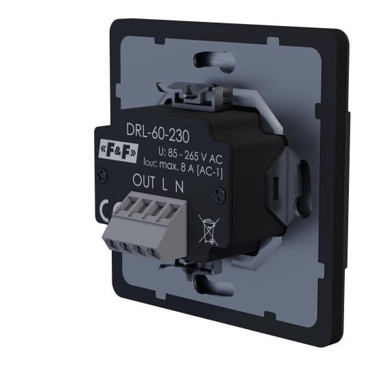 Laserowy czujnik odległości DRL-60-230, do puszki ø60 czujnik ruchu do sterownia oświetleniem na schodach i korytarzach DRL-60-230 F&F
