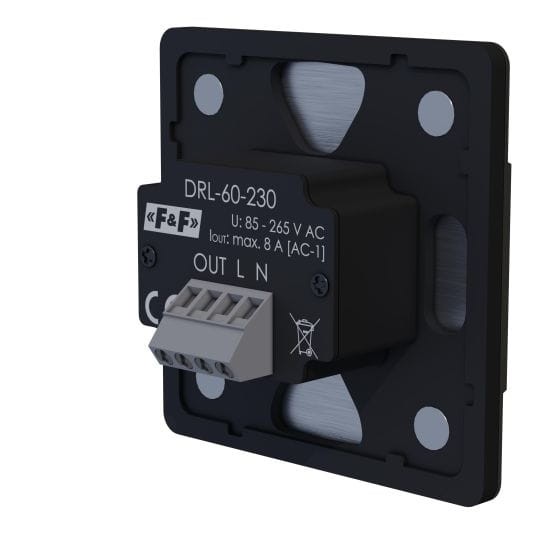 Laserowy czujnik odległości DRL-60-230, do puszki ø60 czujnik ruchu do sterownia oświetleniem na schodach i korytarzach DRL-60-230 F&F