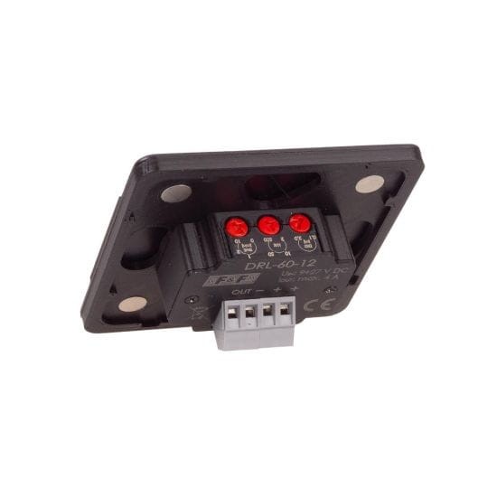 Laserowy czujnik odległości DRL-60-12-9 Czarny, do puszki ø60 czujnik ruchu do sterownia oświetleniem na schodach i korytarzach DRL-60-12-9 F&F