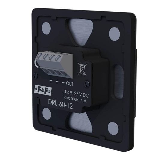 Laserowy czujnik odległości DRL-60-12-9 Czarny, do puszki ø60 czujnik ruchu do sterownia oświetleniem na schodach i korytarzach DRL-60-12-9 F&F