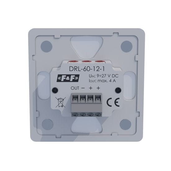 Laserowy czujnik odległości DRL-60-12-1 Biały, do puszki ø60 czujnik ruchu do sterownia oświetleniem na schodach i korytarzach DRL-60-12-1 F&F