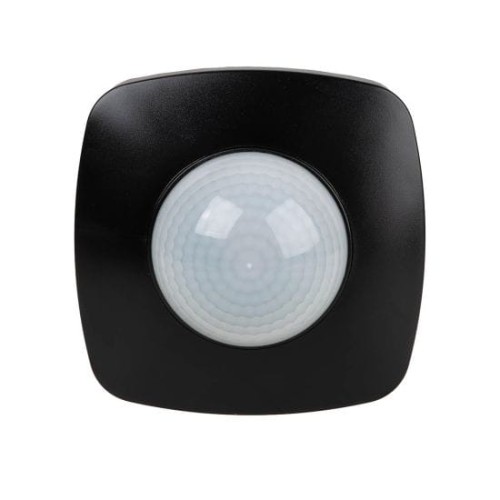 Czujnik ruchu PIR z funkcją obecności, IP-65, sufitowy, 360°, 10A, 230V, czarny DR-09B-IP65 F&F