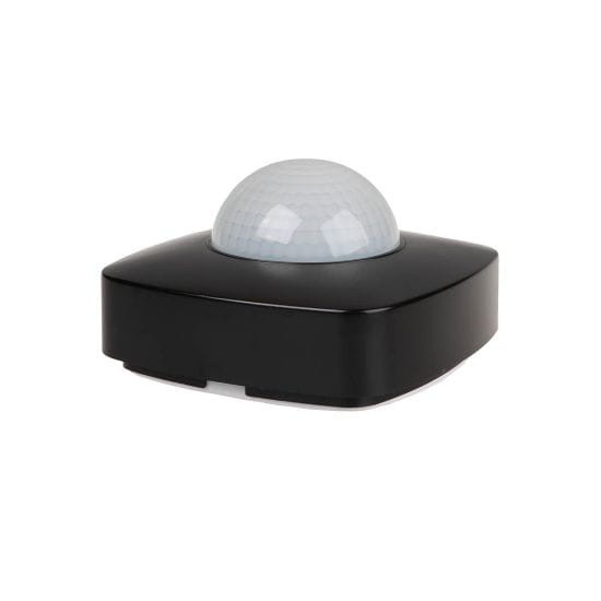 Czujnik ruchu PIR z funkcją obecności, IP-65, sufitowy, 360°, 10A, 230V, czarny DR-09B-IP65 F&F