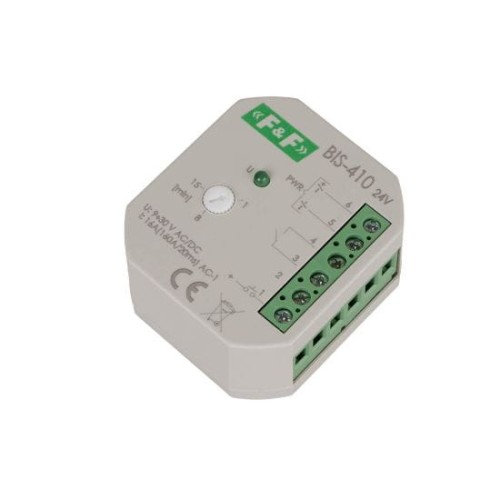 Przekaźnik bistabilny 24V, podtynkowy z wyłącznikiem czasowym, do podświetlanych przycisków BIS-410-24V F&F