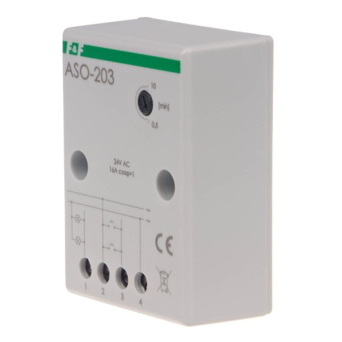 Automat schodowy, z zaciskami śrubowymi 24V - funkcja przeciwblokady ASO-203 F&F