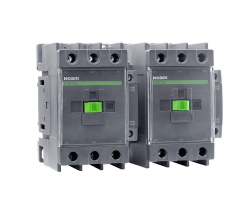 Stycznik nawrotny, 3-bieg., 40A AC-3, nap. cewki 127 V AC, 1 NC + 1 NO wbudowane styki pomocnicze Ex9CR40 11 3P 127V 104802 Noark przemysłowy