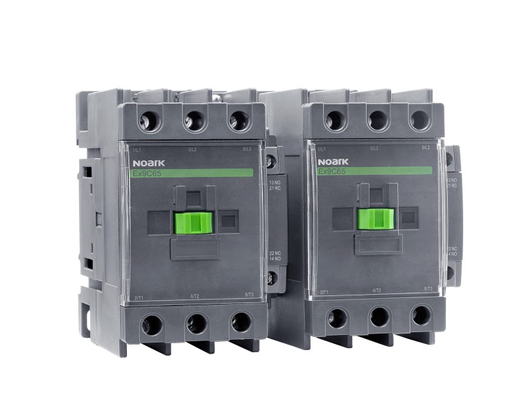 Stycznik nawrotny, 3-bieg., 65A AC-3, nap. cewki 240 V AC, 1 NC + 1 NO wbudowane styki pomocnicze Ex9CR65 11 3P 240V 104823 Noark przemysłowy