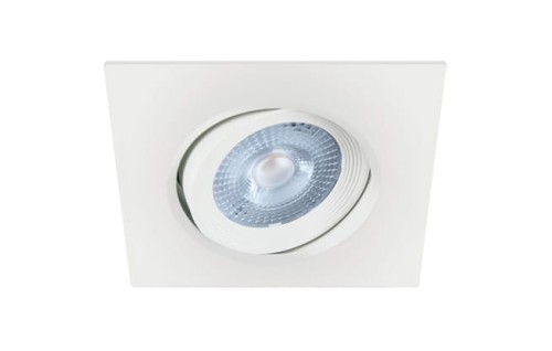 Oczko sufitowe LED kwadratowe 5W MONI LED D 03230 Struhm Ideus 3000K wpuszczane do zabudowy sufitu podwieszanego lampa oprawa ciepła biel biały