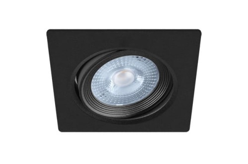 Oczko sufitowe LED kwadratowe 5W MONI LED D 03710 Struhm Ideus 3000K BLACK wpuszczane do zabudowy sufitu podwieszanego lampa oprawa ciepła biel czarny