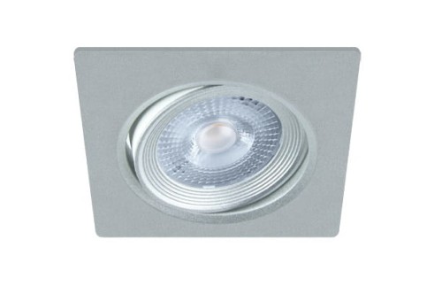 Oczko sufitowe LED kwadratowe 5W MONI LED D 03228 Struhm Ideus 3000K SILVER wpuszczane do zabudowy sufitu podwieszanego lampa oprawa ciepła biel srebrny szary