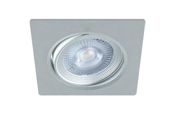 Oczko sufitowe LED kwadratowe 5W MONI LED D 03228 Struhm Ideus 3000K SILVER wpuszczane do zabudowy sufitu podwieszanego lampa oprawa ciepła biel srebrny szary