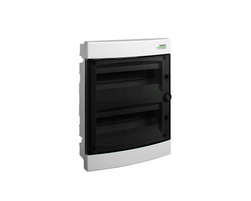Plastikowa obudowa instalacyjna, przezroczyste drzwi, przystosowane do ścian pustych, podtynkowa, IP40, 2 rzędy, 2x12 modułów 106168 Noark rozdzielnica p/t