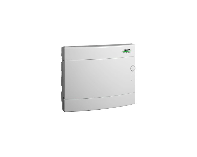 Plastikowa obudowa instalacyjna, białe drzwi, przystosowane do ścian pustych, podtynkowa, IP40, 1 rząd, 12 modułów 106172 Noark rozdzielnica p/t
