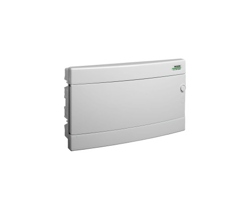 Plastikowa obudowa instalacyjna, białe drzwi, przystosowane do ścian pustych, podtynkowa, IP40, 1 rząd, 18 modułów 106173 Noark rozdzielnica p/t