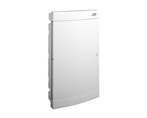 Plastikowa obudowa instalacyjna, białe drzwi, przystosowane do ścian pustych, podtynkowa, IP40, 3 rzędy, 3x18 modułów 106203 Noark rozdzielnica p/t