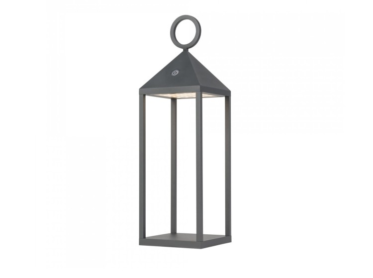 Lampa ogrodowa tarasowa Przenośna Latarenka Zewnętrzna Nowoczesna PICNIC LED graphite 8177 NOWODVORSKI Lighting IP54 aluminium metalowa na taras balkon do ogrodu jednostronna oświetlenie zewnętrzne wewnętrzne z akumulatorem i ładowarką szara grafitowa