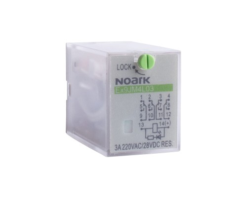 Przekaźnik wtykowy 3 A, nap. cewki 48 V AC, 4 styki przełączne Ex9JM4L03 48VAC 110323 Noark