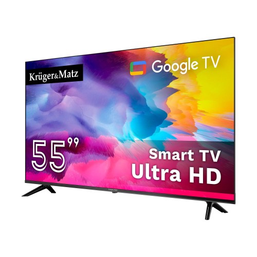 Telewizor Kruger&Matz 55" UHD Google TV  DVB-T2/T/C  H.265  HEVC KM0255UHD-SA