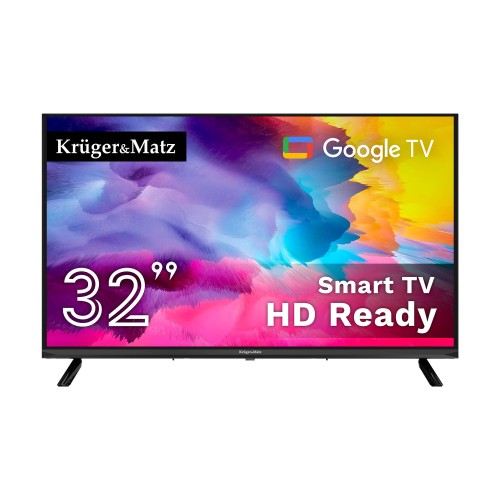 Telewizor Kruger&Matz 32" HD Google TV,  DVB-T2/S2/T/C H.265 HEVC KM0232-SA
