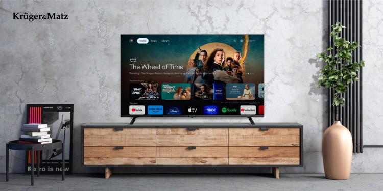 Telewizor Kruger&Matz 55" UHD Google TV  DVB-T2/T/C  H.265  HEVC KM0255UHD-SA