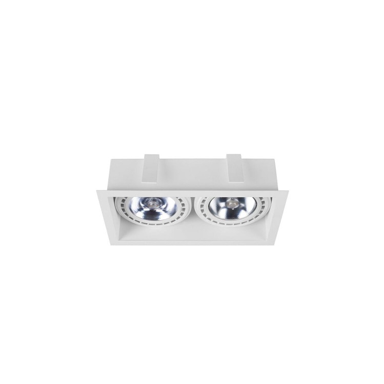Lampa sufitowa podtynkowa punktowa MOD WHITE II 9412 NOWODVORSKI Lighting 2x GU10 ES111 Downlight oświetleniowa nowoczesna sufitowa metal biała do regipsu podwójna Inspiracje Premium