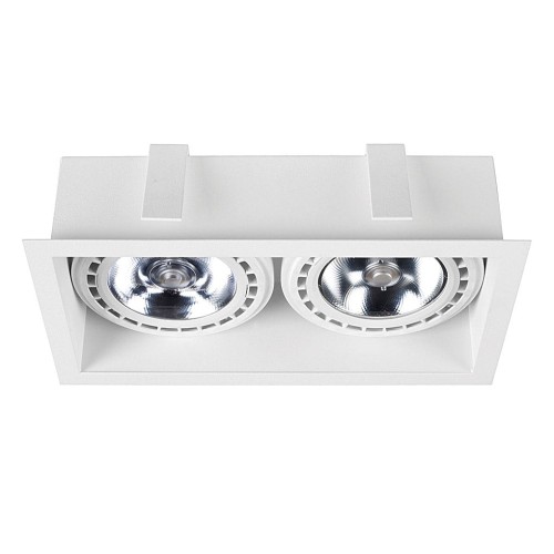 Lampa sufitowa podtynkowa punktowa MOD WHITE II 9412 NOWODVORSKI Lighting 2x GU10 ES111 Downlight oświetleniowa nowoczesna sufitowa metal biała do regipsu podwójna Inspiracje Premium