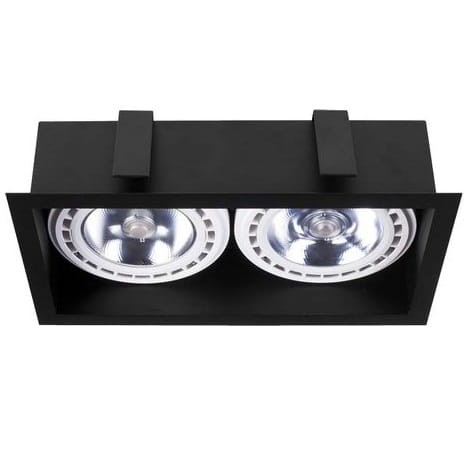 Lampa sufitowa podtynkowa punktowa MOD BLACK II 9416 NOWODVORSKI Lighting 2x GU10 ES111 Downlight oświetleniowa nowoczesna sufitowa metal czarna do regipsu podwójna Inspiracje Premium