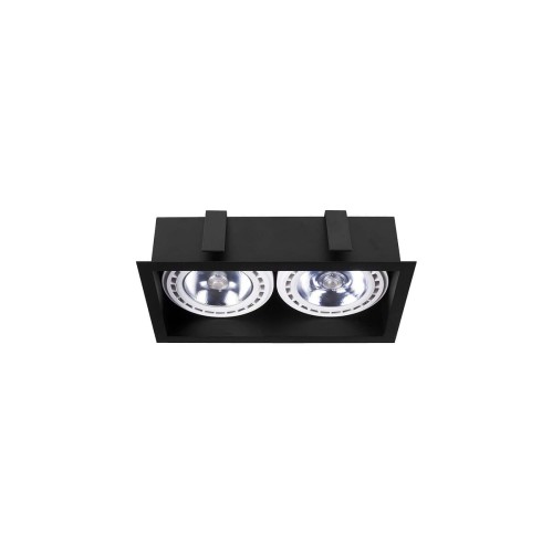 Lampa sufitowa podtynkowa punktowa MOD BLACK II 9416 NOWODVORSKI Lighting 2x GU10 ES111 Downlight oświetleniowa nowoczesna sufitowa metal czarna do regipsu podwójna Inspiracje Premium