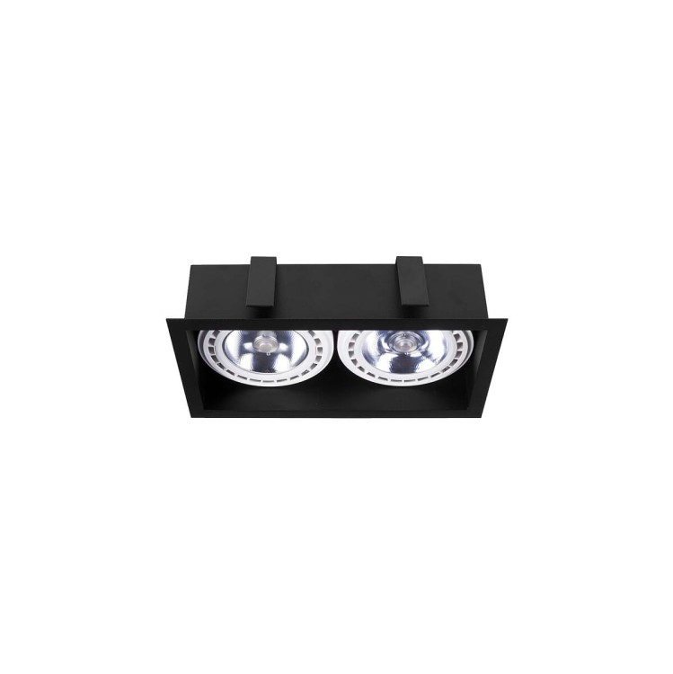 Lampa sufitowa podtynkowa punktowa MOD BLACK II 9416 NOWODVORSKI Lighting 2x GU10 ES111 Downlight oświetleniowa nowoczesna sufitowa metal czarna do regipsu podwójna Inspiracje Premium