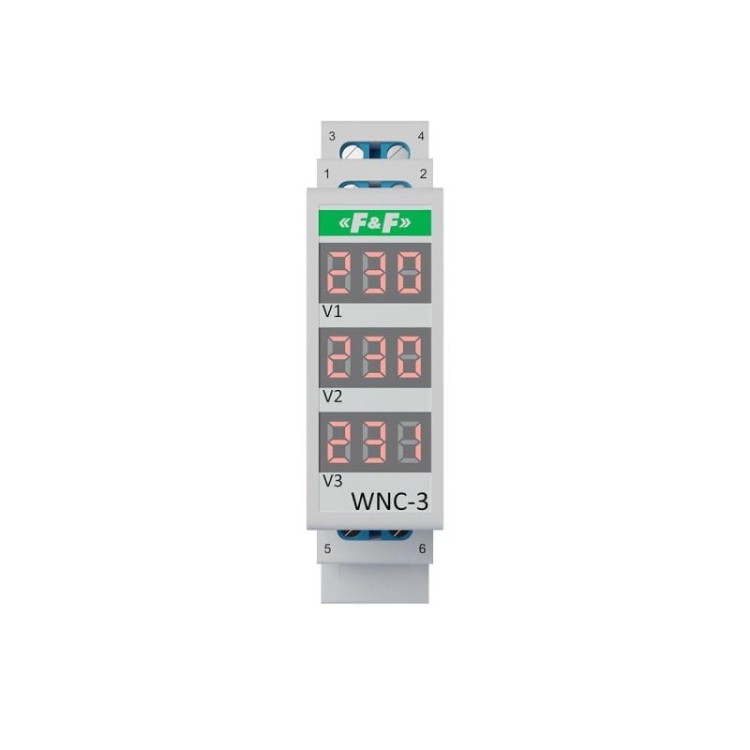 Modułowy wskaźnik napięcia - 3 fazowy LCD WNC-3 F&F