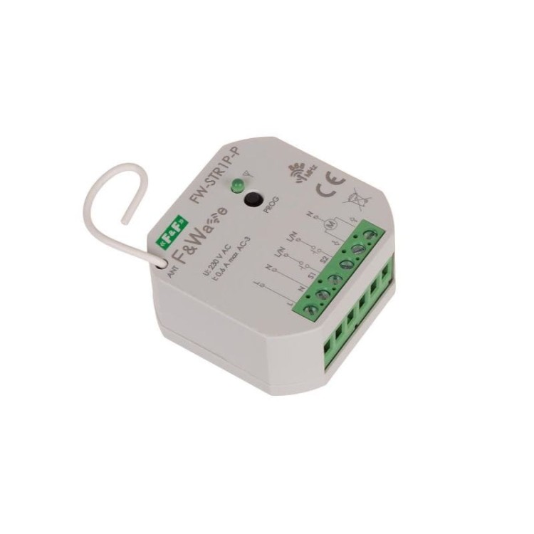 Radiowy sterownik rolet 230V do puszki montażowej Ø60 85÷265V AC/DC, multifunkcyjny, do montażu podtynkowego FW-STR1P-P F&F