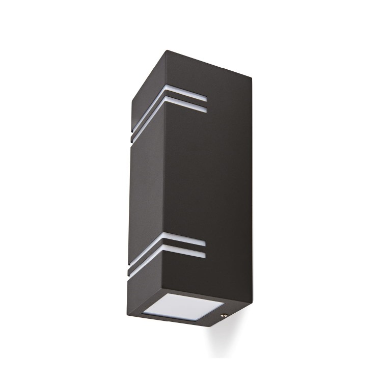Lampa ogrodowa elewacyjna Kinkiet Zewnętrzny Nowoczesny QUAZAR 7 KTLOQZ7CZ Kobi 2x GU10 IP44 aluminium metalowa na budynek dwustronna oświetlenie zewnętrzne czarna czarny
